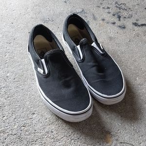 Mens Vans 8.5 Black Slip on Canvas Shoes